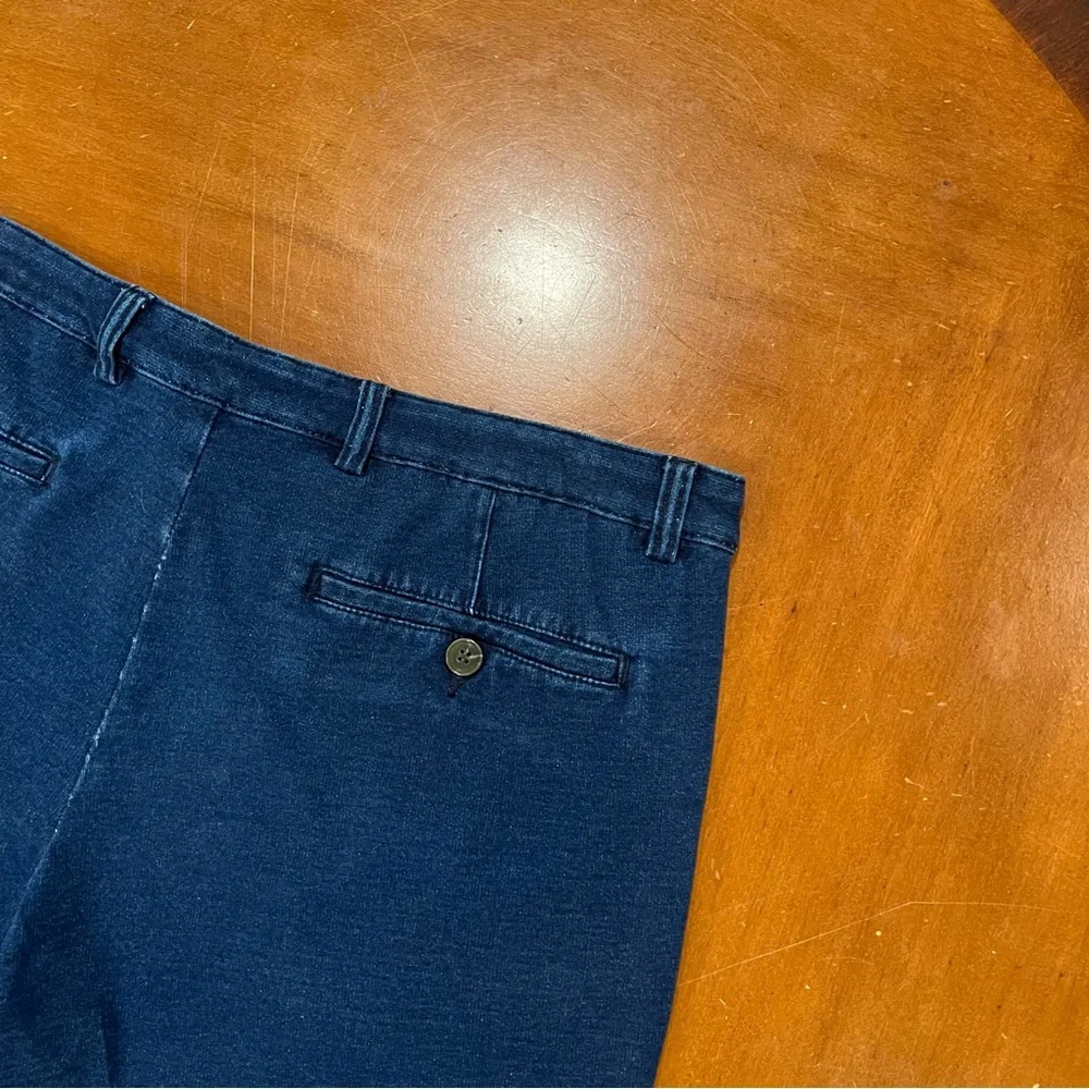 Thomas Dean Men’s Natural Indigo Stretch Cotton‎ Flat Front 9” Shorts Blue 38 - Picture 8 of 16